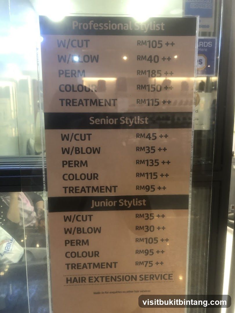 Stylist Price List