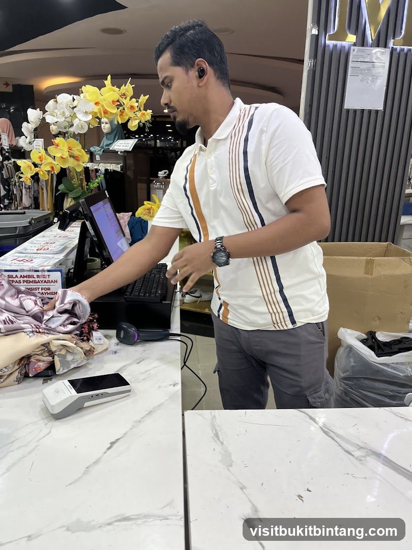 Cashier at work