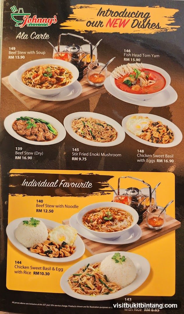 Johnny's Restaurants New Dishes
