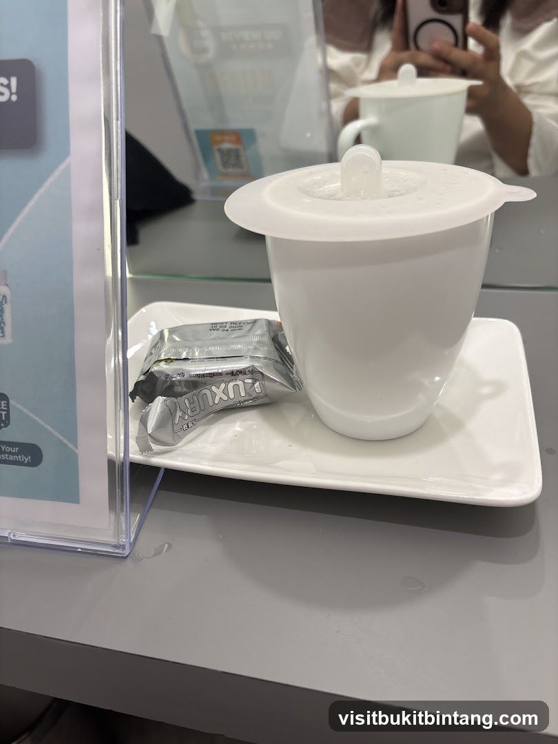 Coffee cup and snack