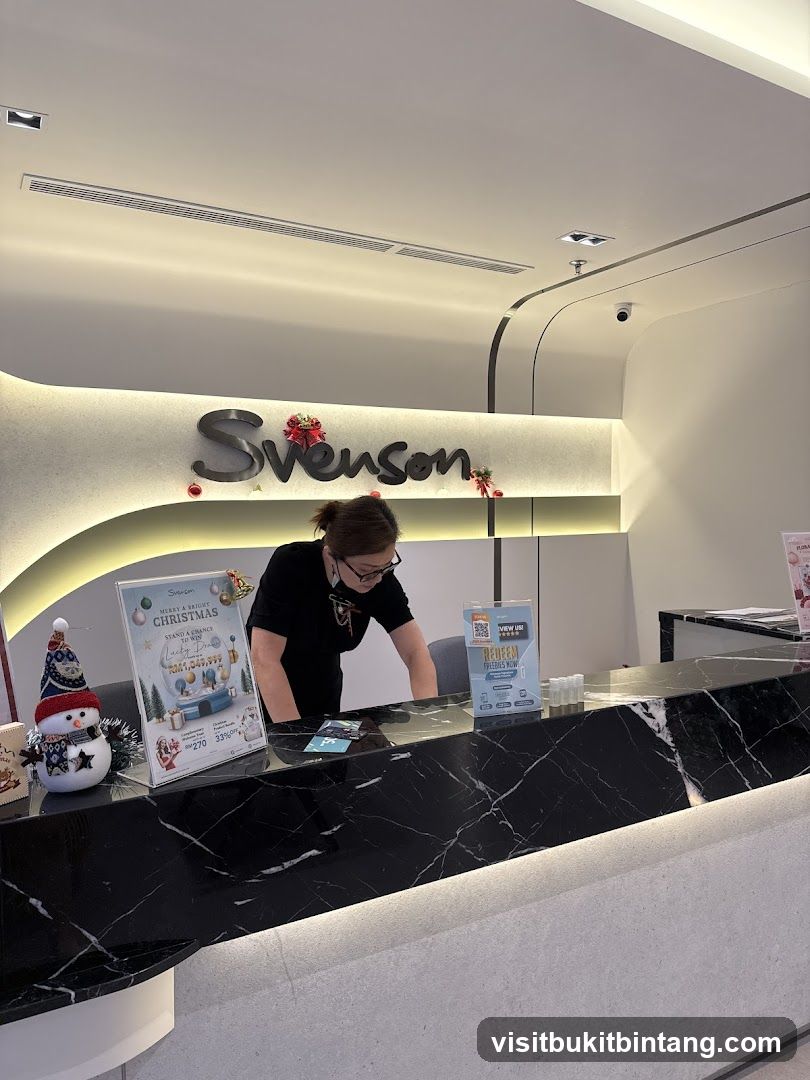 Reception Desk with Christmas Decorations