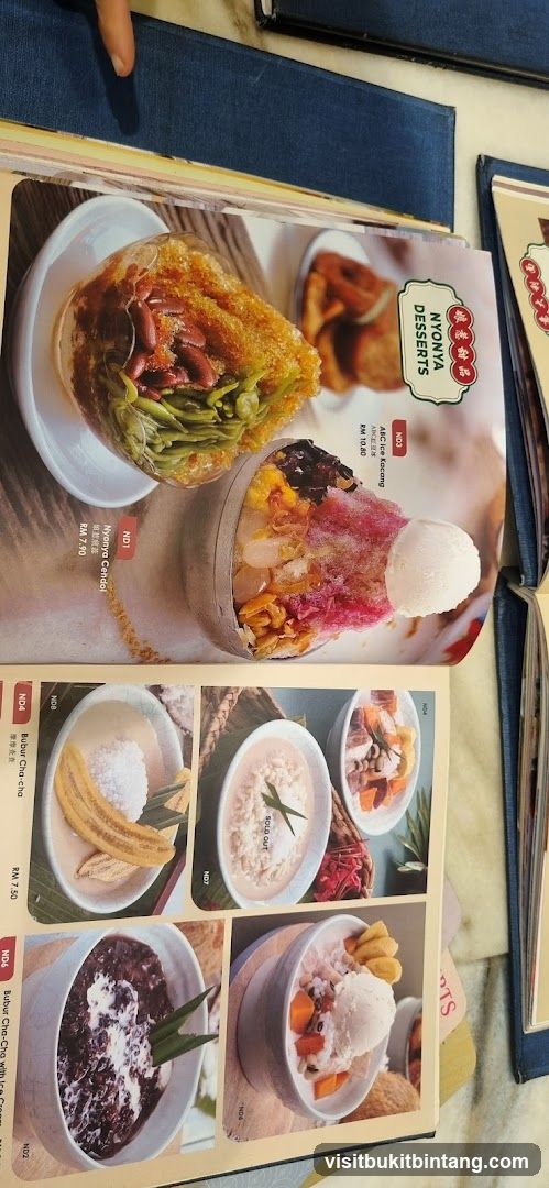 Nyonya Desserts Menu