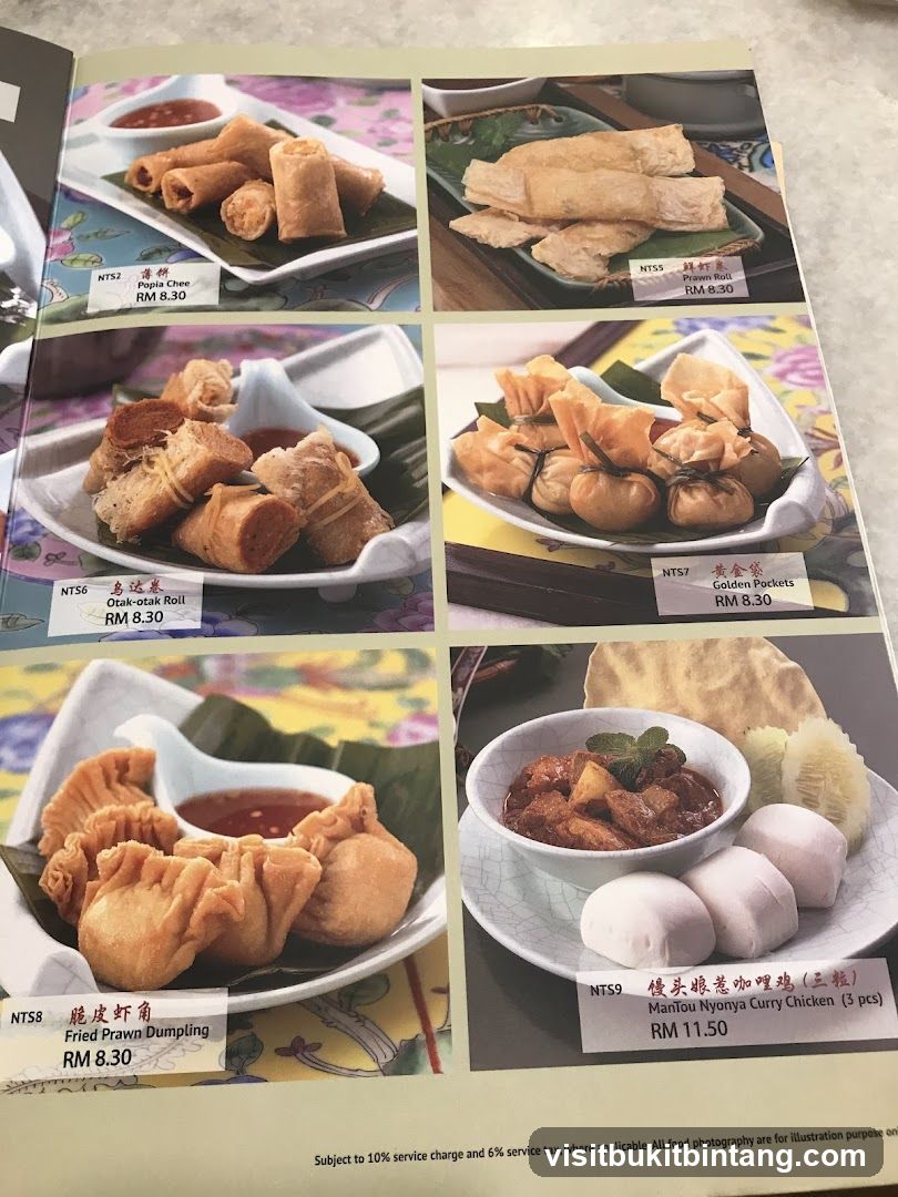 Menu Page with Appetizers