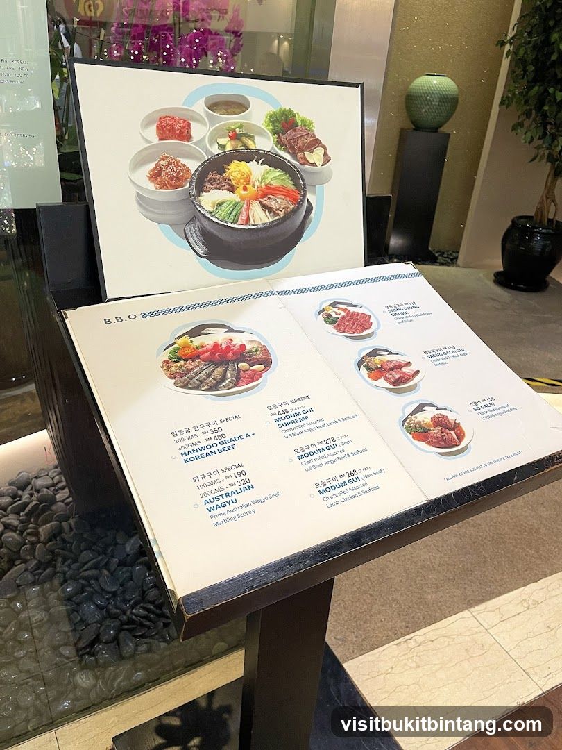 Korean BBQ Menu