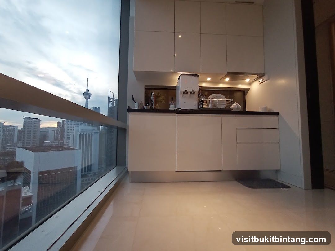 Modern Kitchenette with City View
