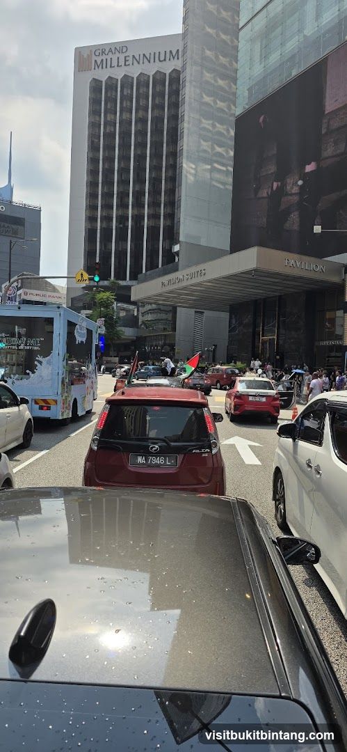 Busy City Street with Tall Buildings