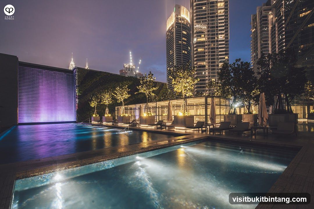 Rooftop Pool at Night
