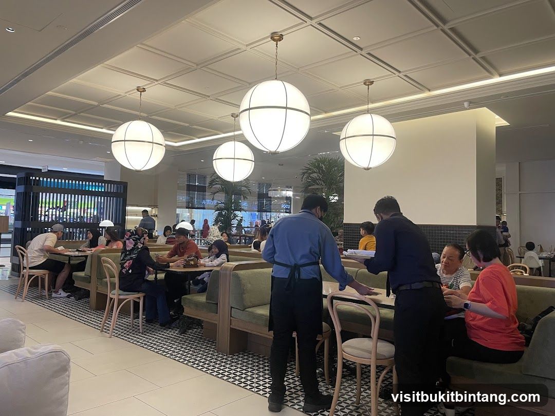Restaurant Interior with Diners and Staff