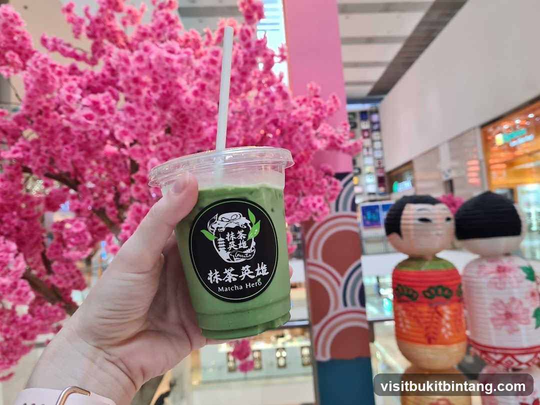 Matcha Drink with Decorative Figures