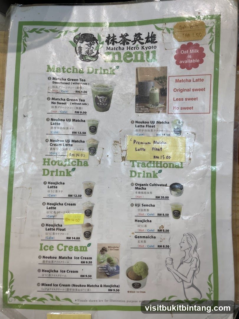 Matcha Hero Kyoto Menu