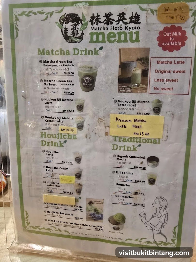 Matcha Hero Kyoto Menu