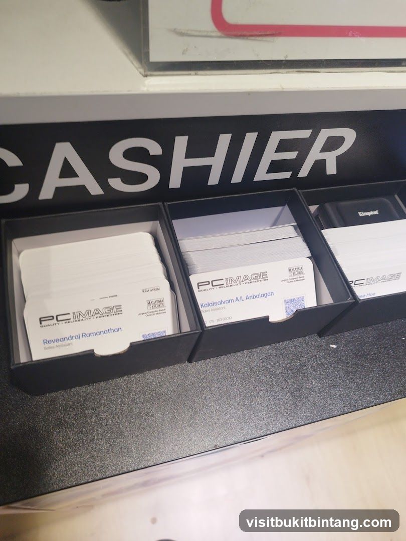 Cashier Area with Business Cards