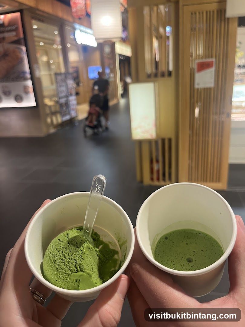 Matcha Ice Cream and Drink