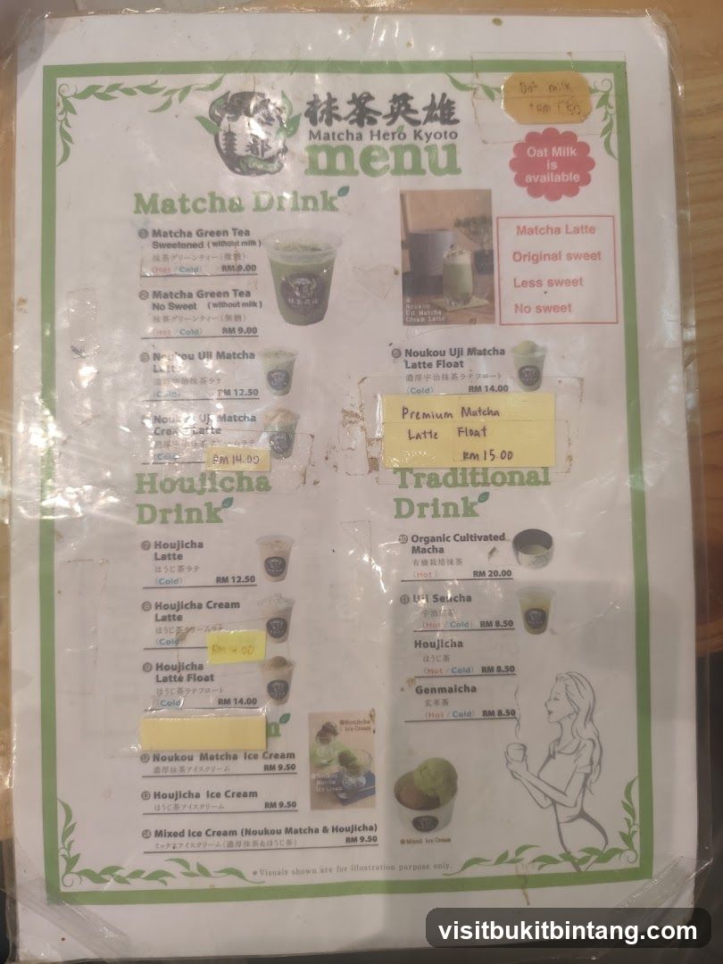 Matcha Hero Kyoto Menu