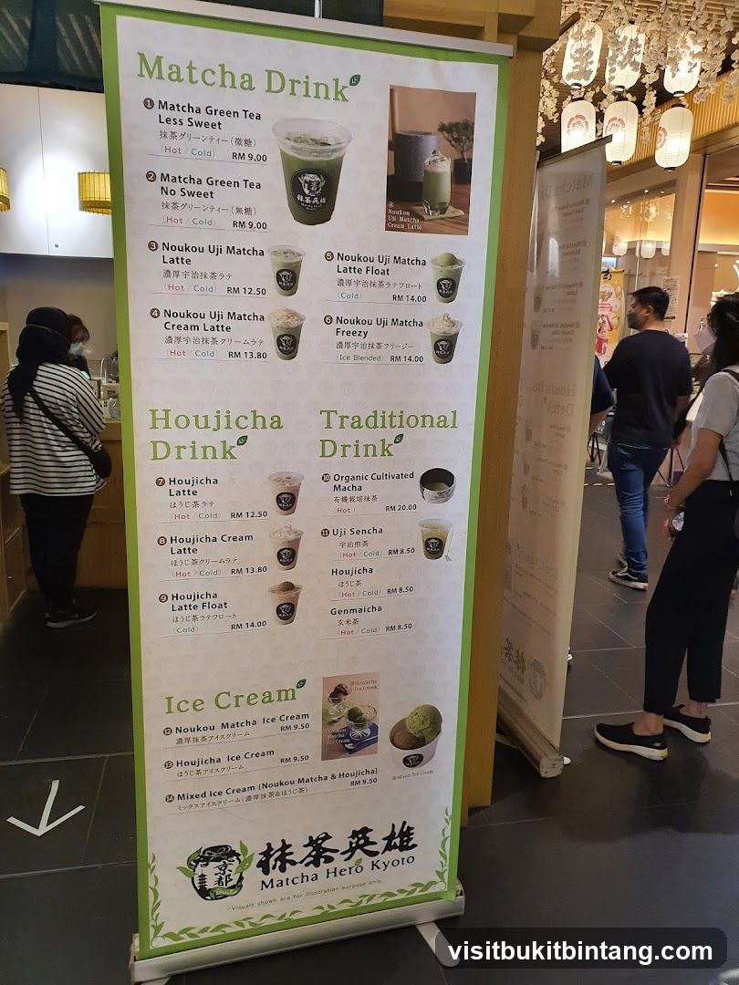 Matcha Hero Kyoto Menu