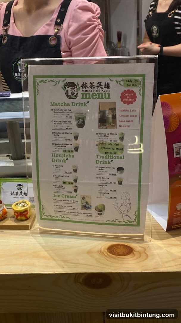 Matcha Hero Kyoto Menu