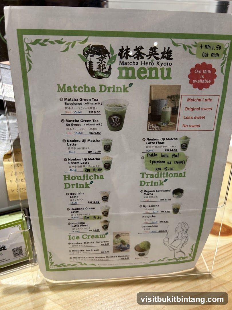 Matcha Hero Kyoto Menu