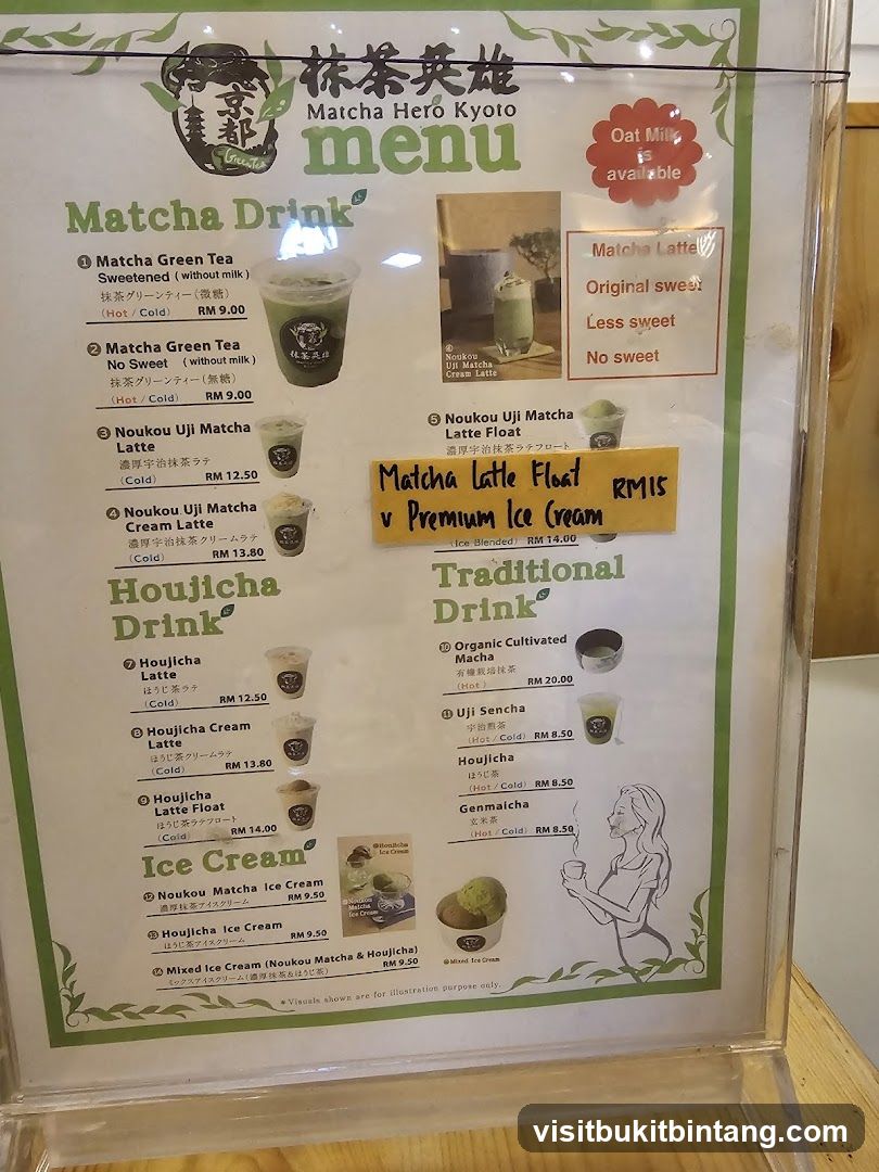Matcha Hero Kyoto Menu