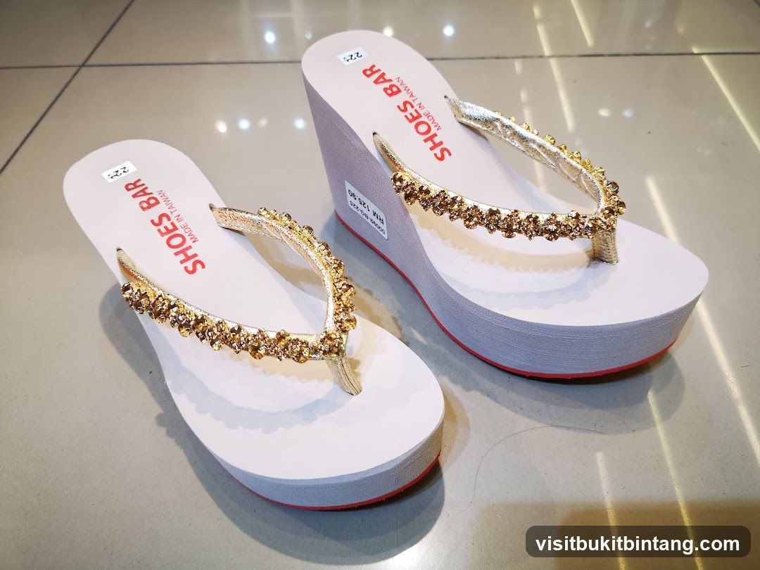 Embellished Wedge Flip-Flops