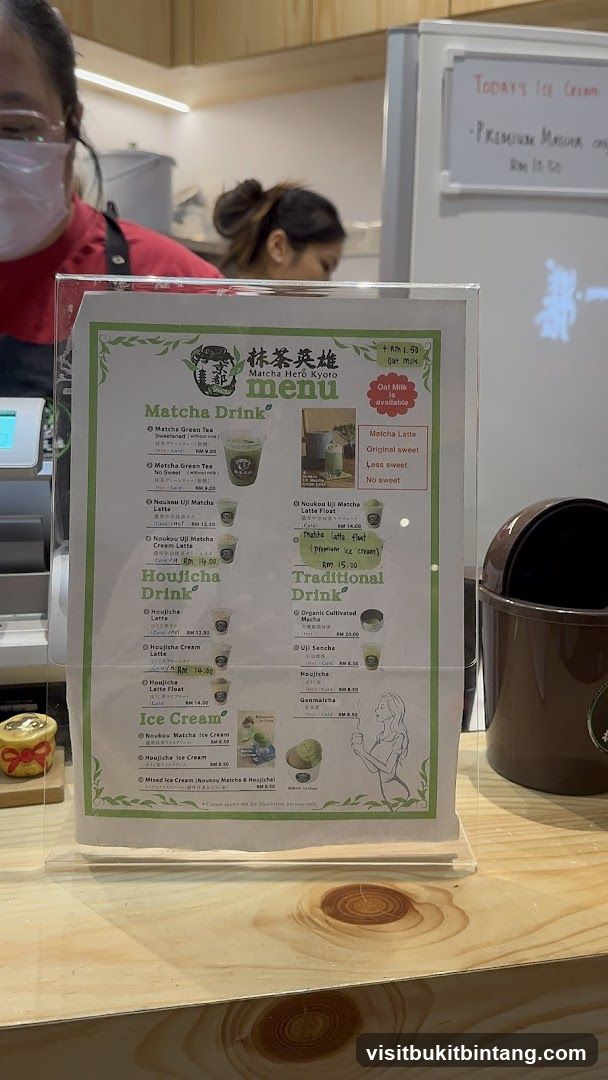 Matcha Hero Kyoto Menu