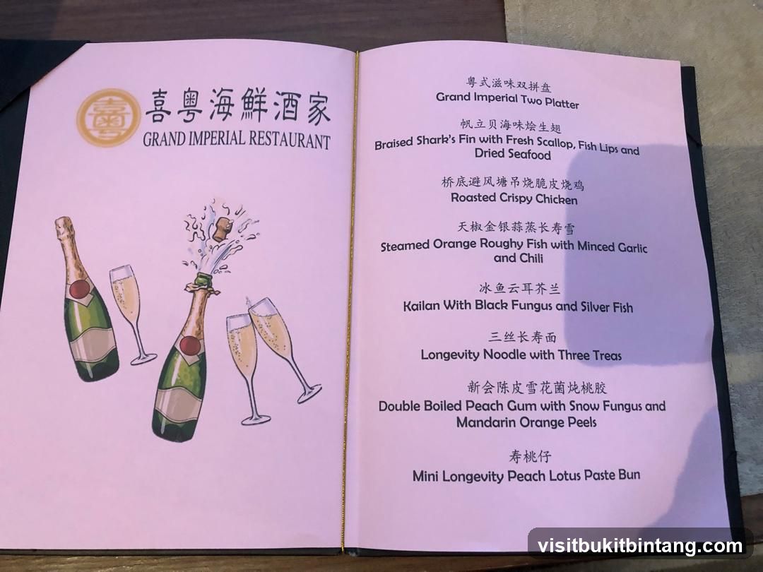 Grand Imperial Restaurant Menu