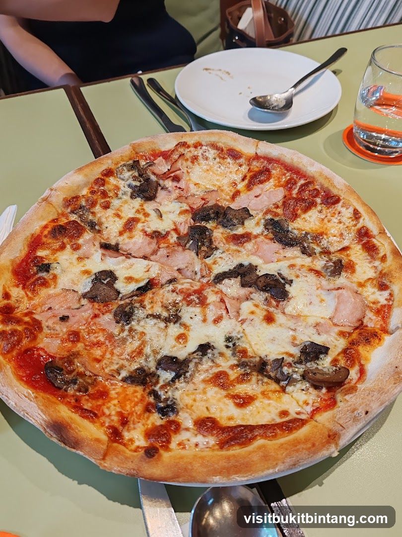 Pizza with Ham and Mushrooms