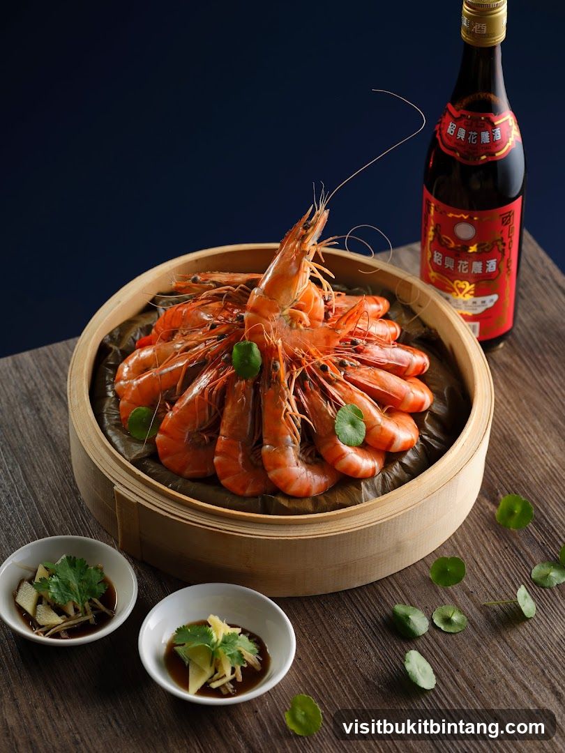 Steamed Prawns with Wine