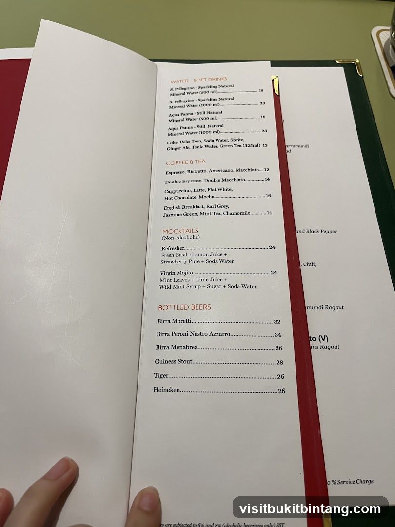 Drinks Menu