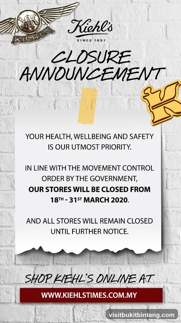 Kiehl's Closure Announcement
