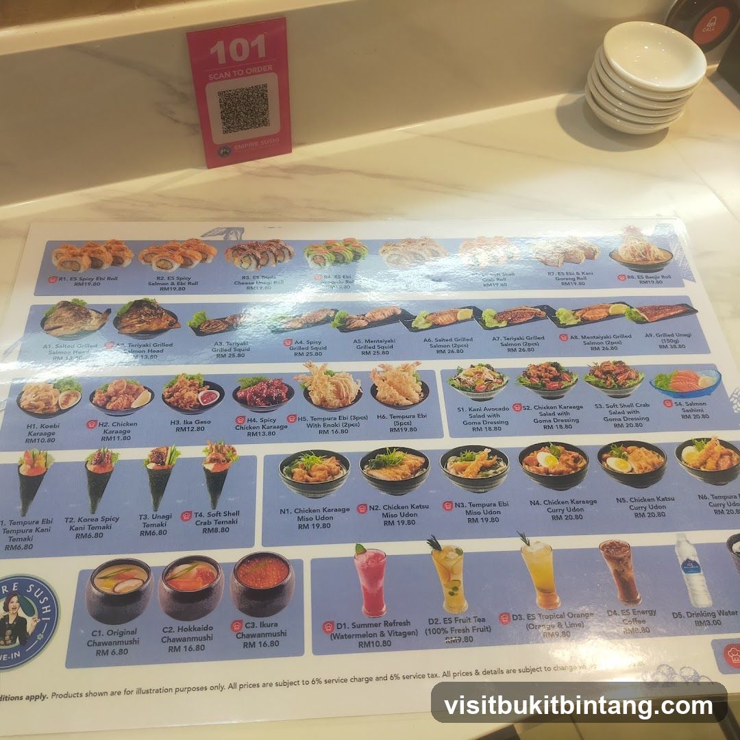 Empire Sushi Menu