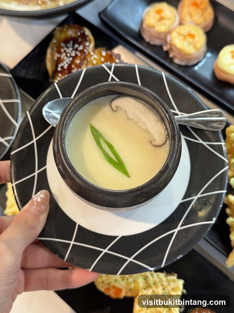 Steamed Custard with Mushroom and Scallion