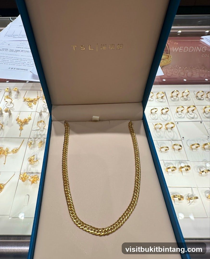 Gold Necklace in Display Box