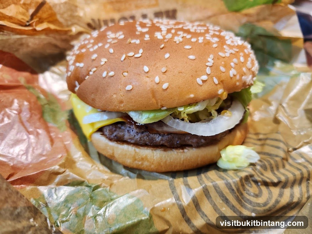 Burger on wrapper