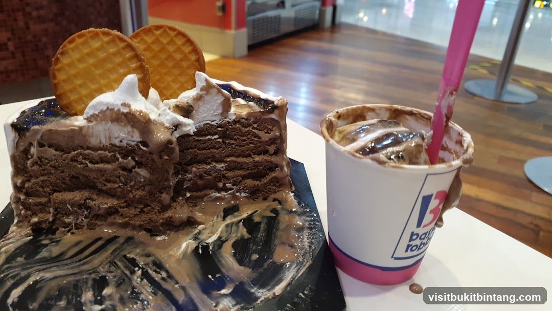 Chocolate Ice Cream Cake and Drink