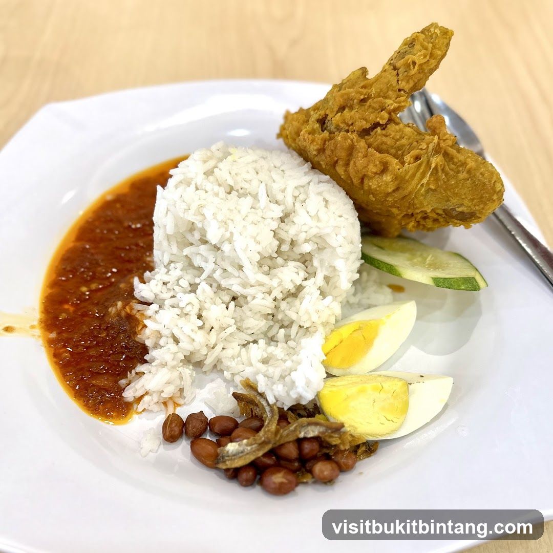 Nasi Lemak with Fried Chicken