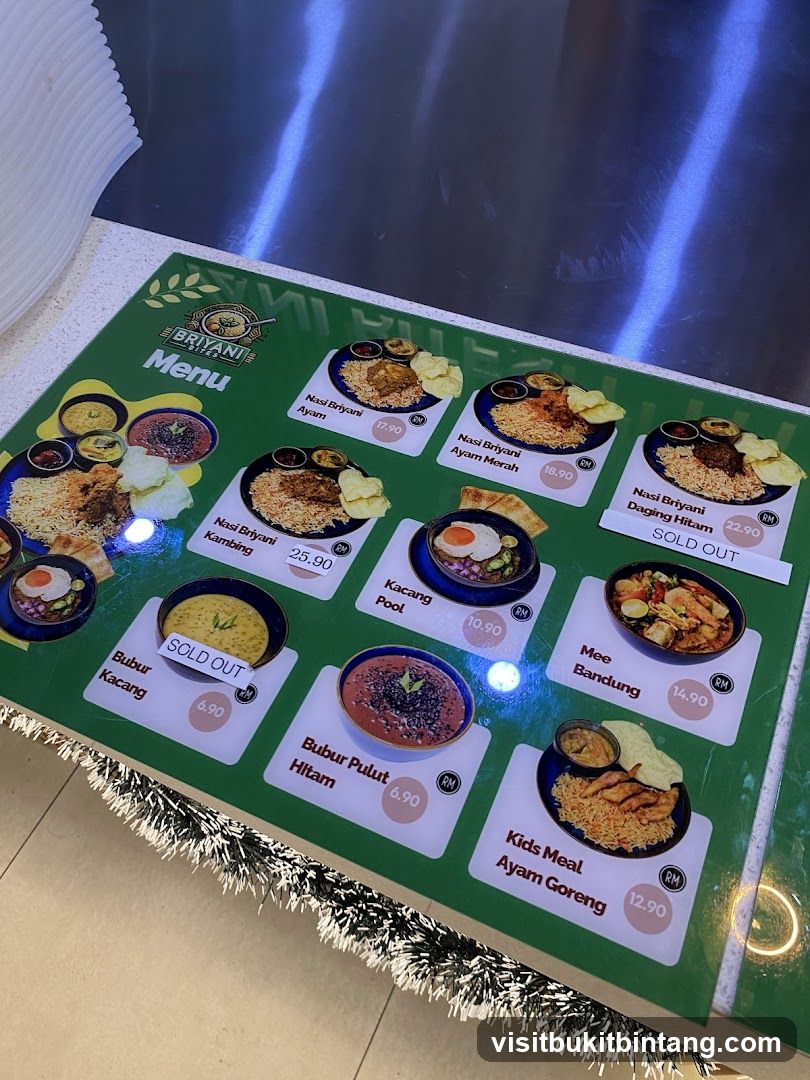 Briyan Menu