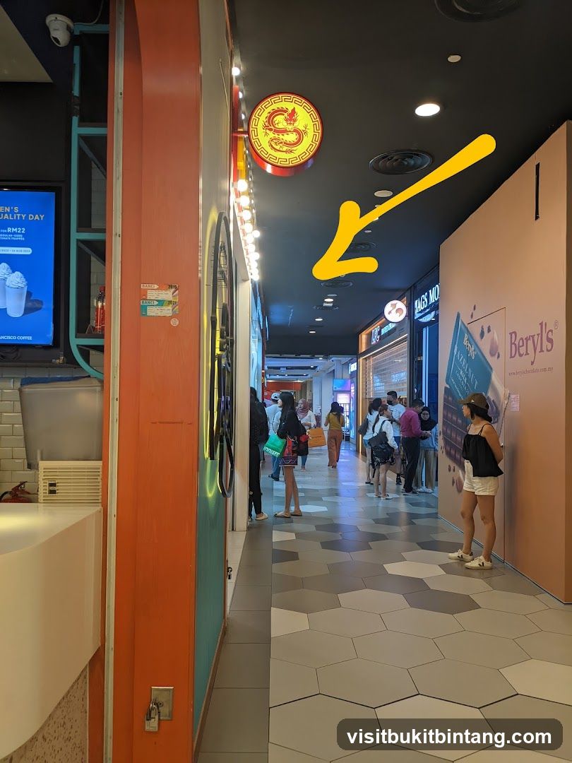 Shopping mall corridor with shops and people
