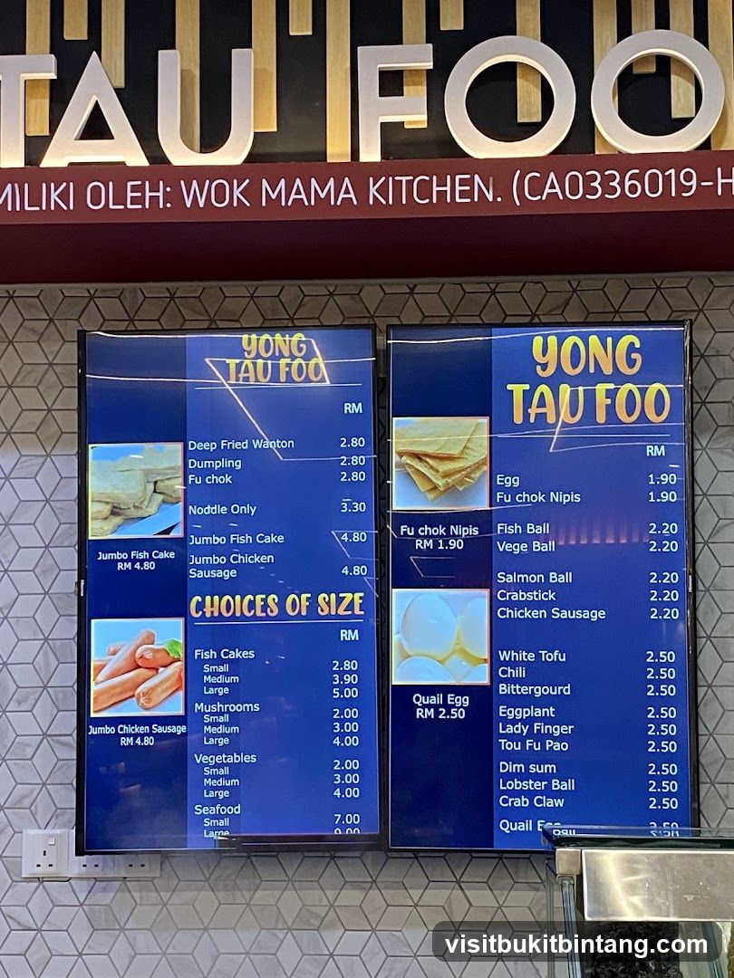 YONG TAU FOO Menu