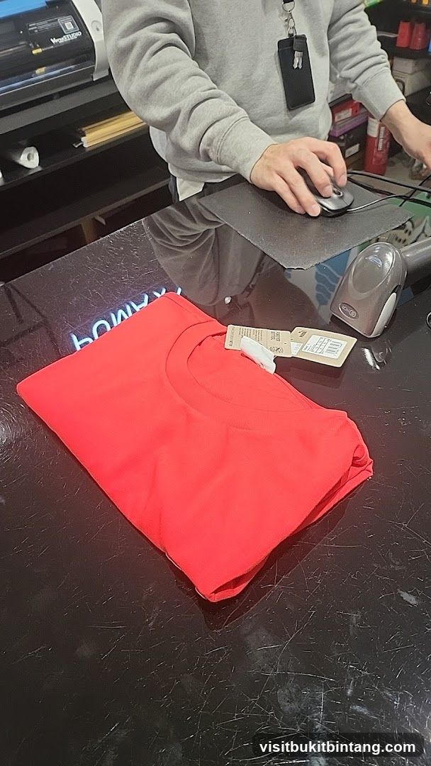 Red T-Shirt on Counter