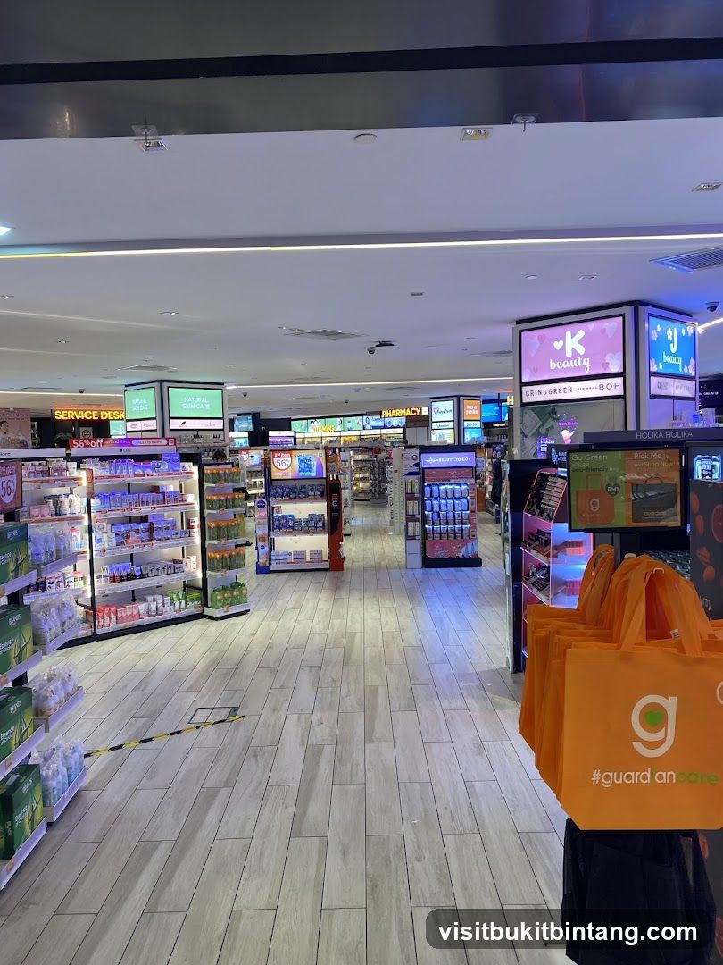 Interior of a retail store with shelves and displays