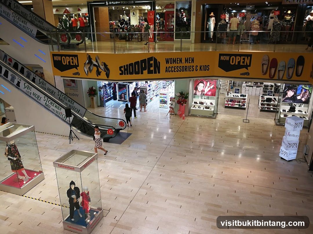 Shopping Mall Interior with Shoe Store Entrance