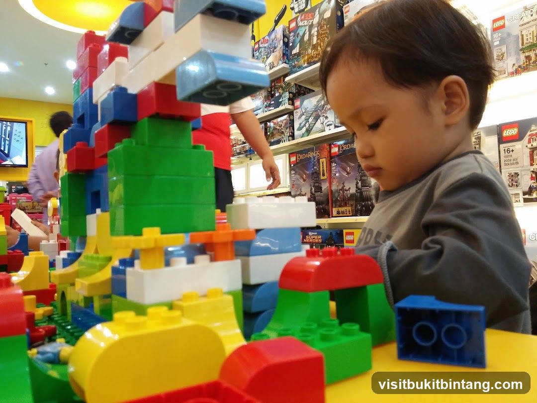 Child playing with building blocks