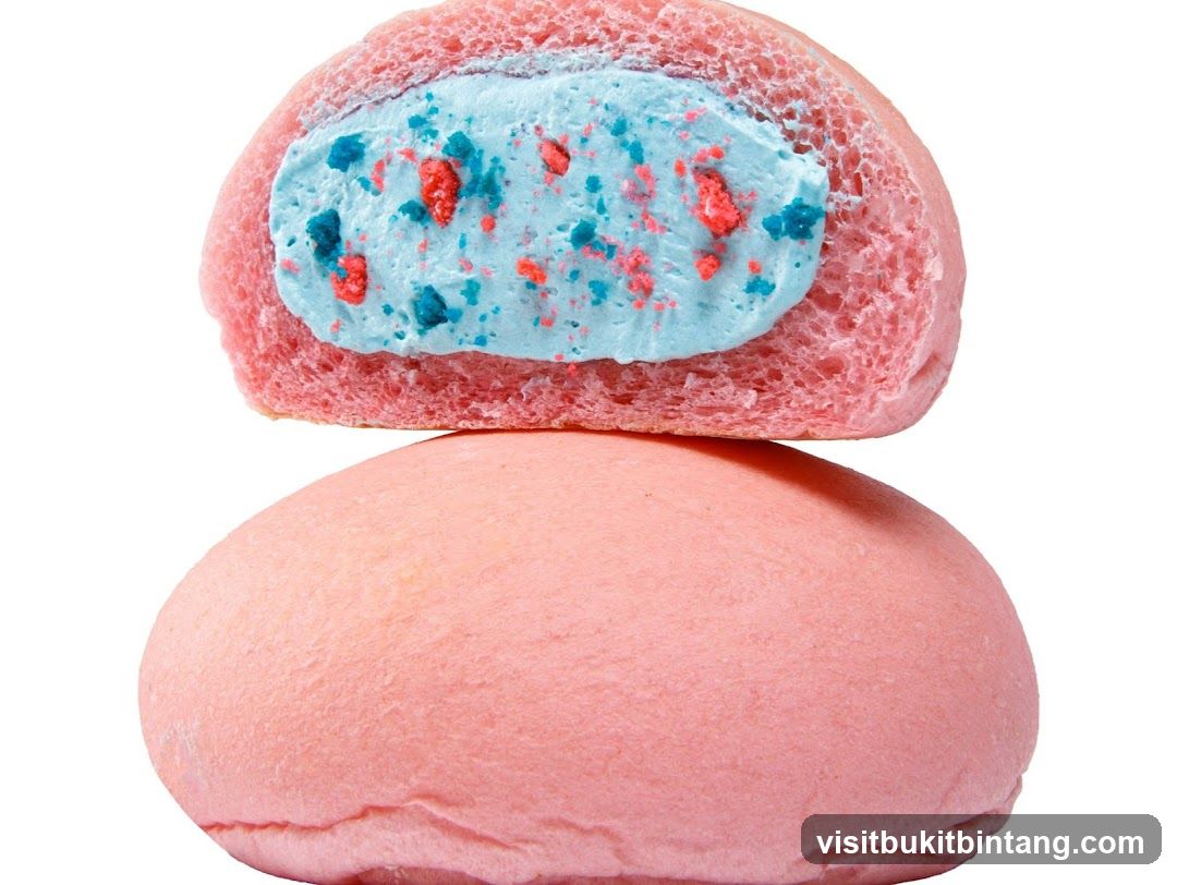 Pink Sweet Bun with Blue Filling