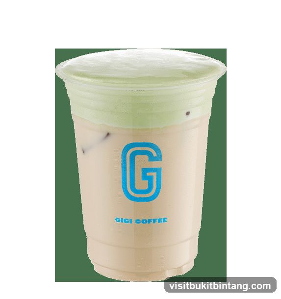 Iced Coffee with Green Foam