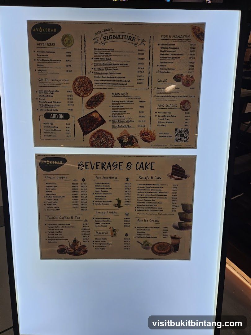 AVOKEBAB Menu