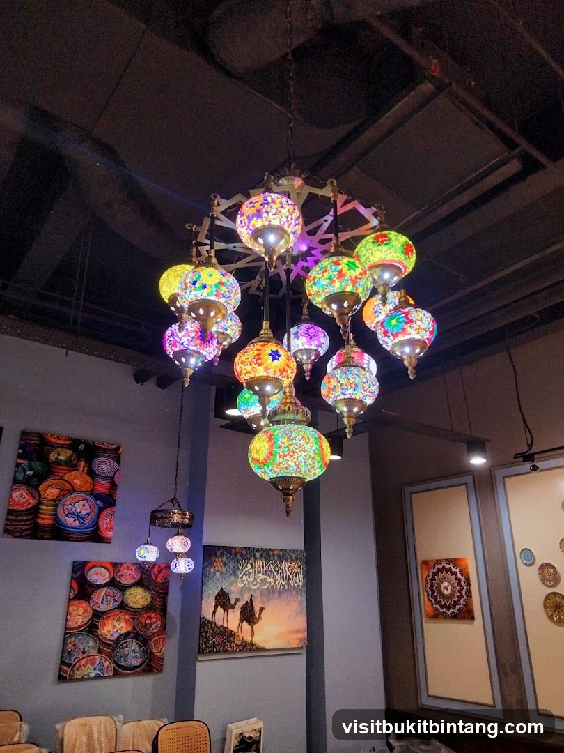 Colorful Mosaic Lamps and Artwork