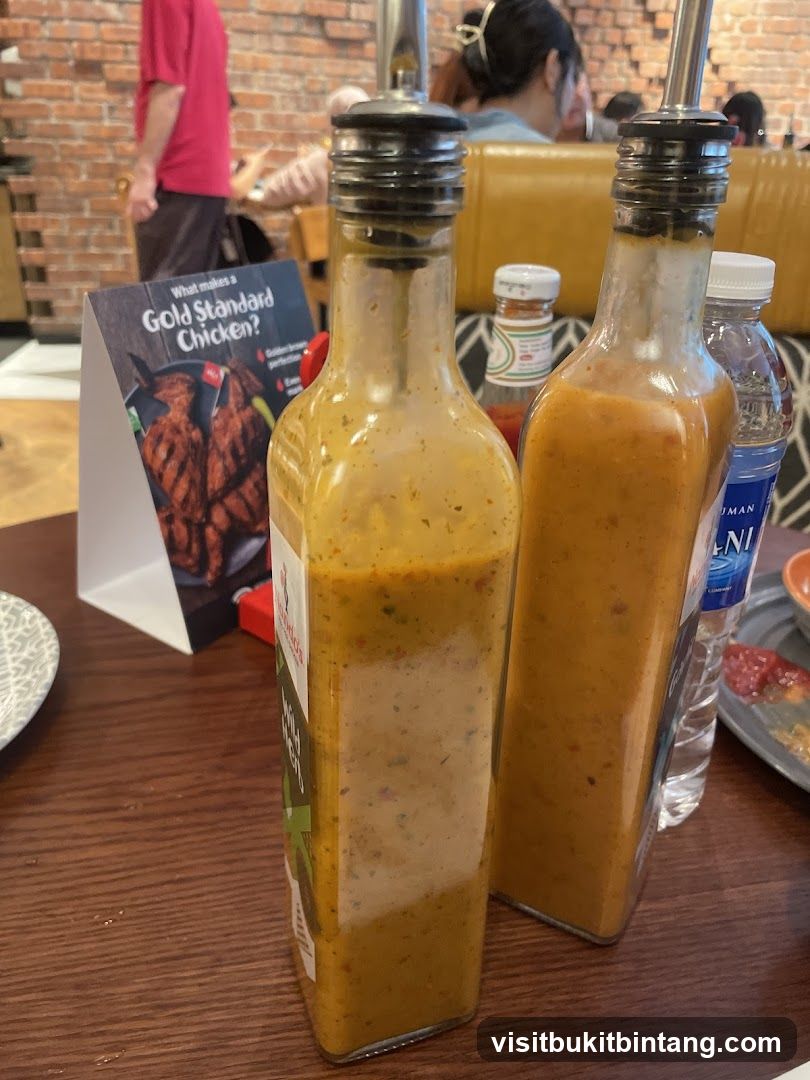 Sauce Bottles and Menu Stand