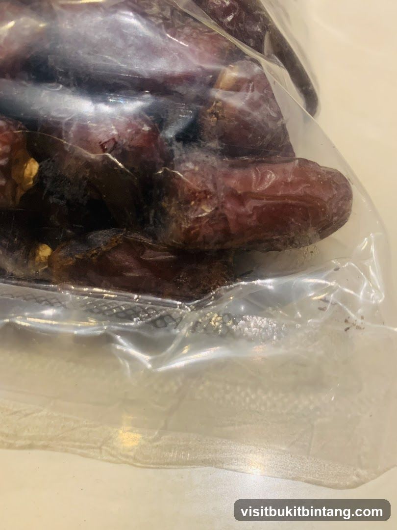 Dates in a plastic bag