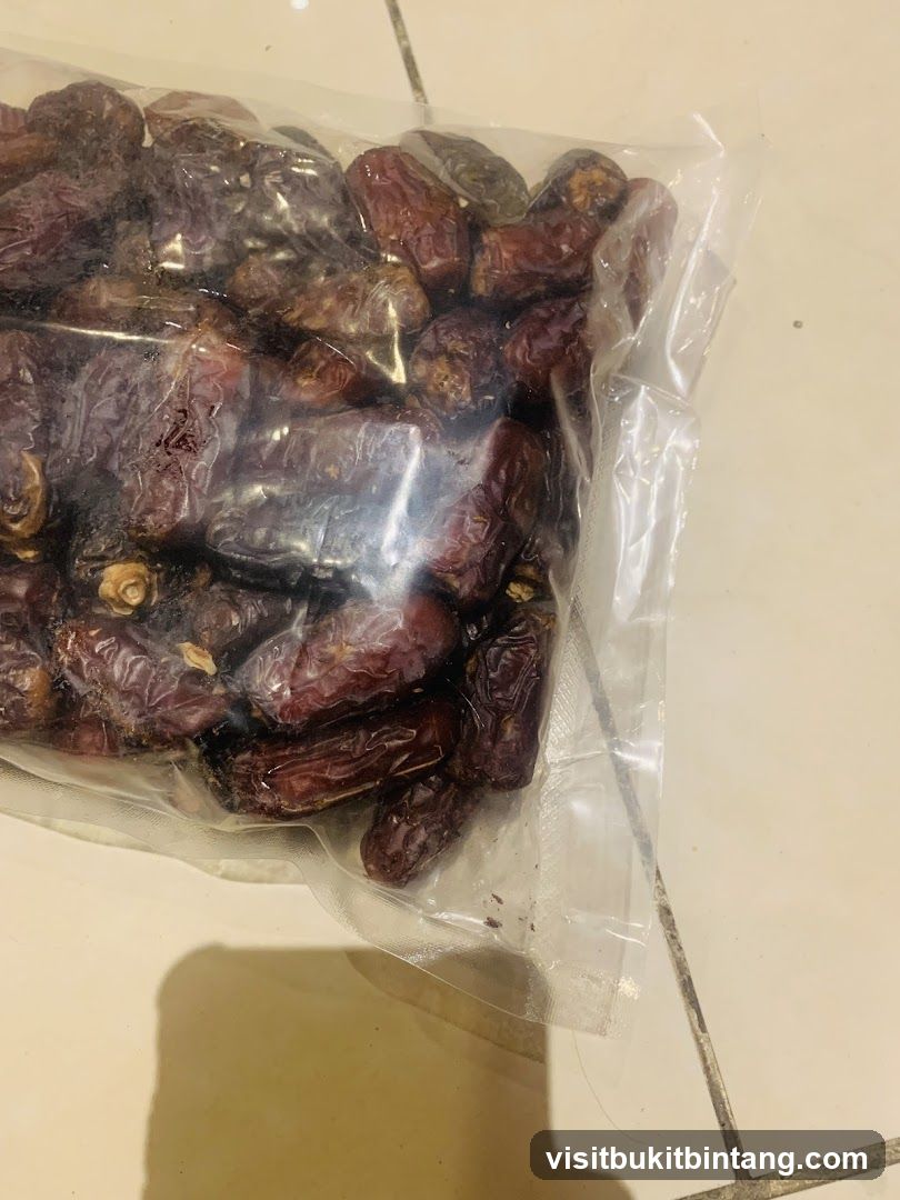 Dates in a plastic bag