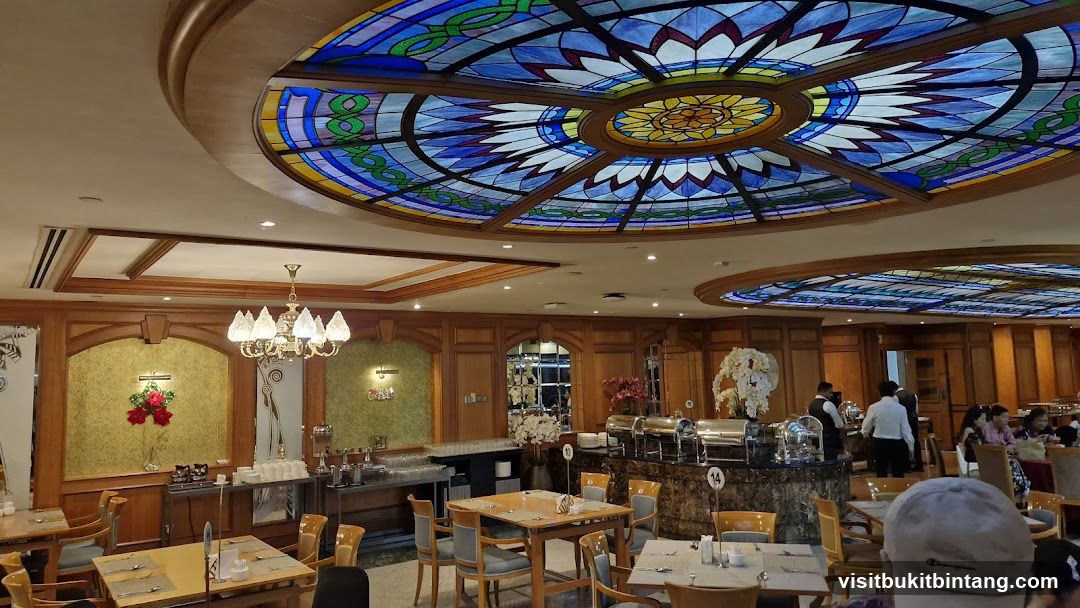 Restaurant Interior with Stained Glass Ceiling